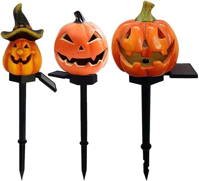 Halloween Solar Garden Lights Garden Stake Landscape Color Change Light for Haunted House Figurine Holiday Party Decor