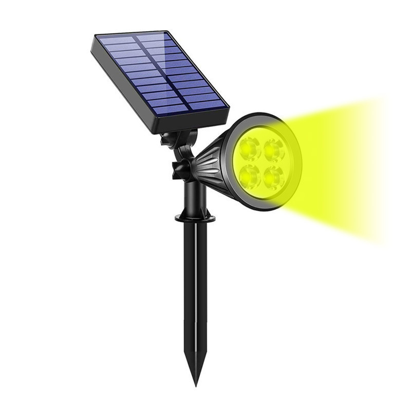 Hot sale High Quality 4LED Solar Spotlight Outdoor Waterproof Led Solar Garden Pathway Spike Lawn Spot Lights