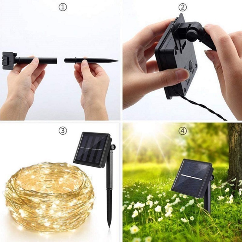 Outdoor solar lights, wireless IP65 waterproof outdoor wall lights, bright backyard garden fence