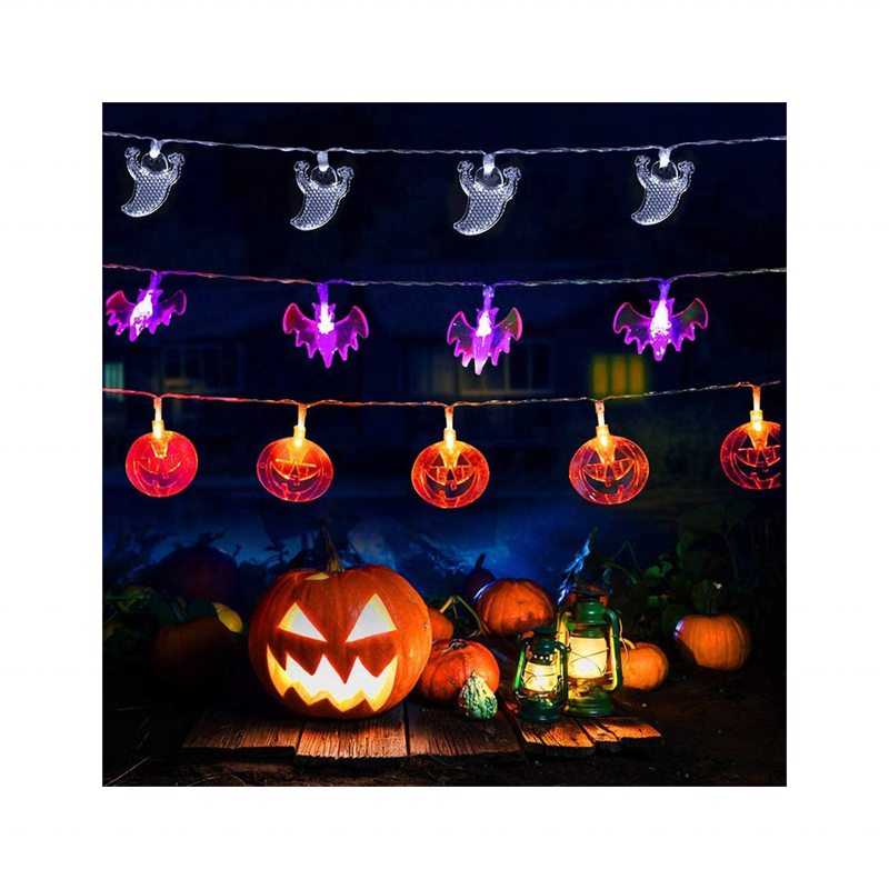 Battery Operated Happy Halloween String Lights Ghost,Outdoor Halloween Lights,Decorations Light for Home Yard Window Decor