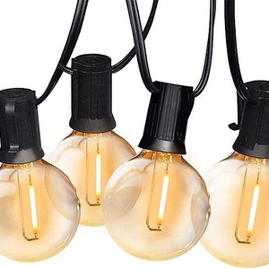 Outdoor String Lights LED,, Waterproof Connectable Hanging Christmas Lights for Backyard Porch Balcony Party Xmas Decor