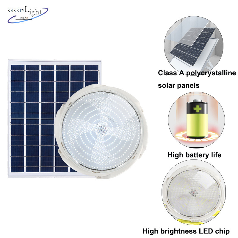 Kekety Solar Ceiling Light Outdoor Indoor Solar Lamp Dimmable Panel Lamp Home Decor Light Fixture For Corridor Garden Living Roo