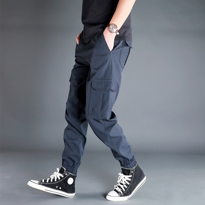 HMP-020 2024 Multi-pocket Overalls Men Spring and Autumn Thick Fashion Small Feet Pants Loose Casual Pants Men's Leg Pants