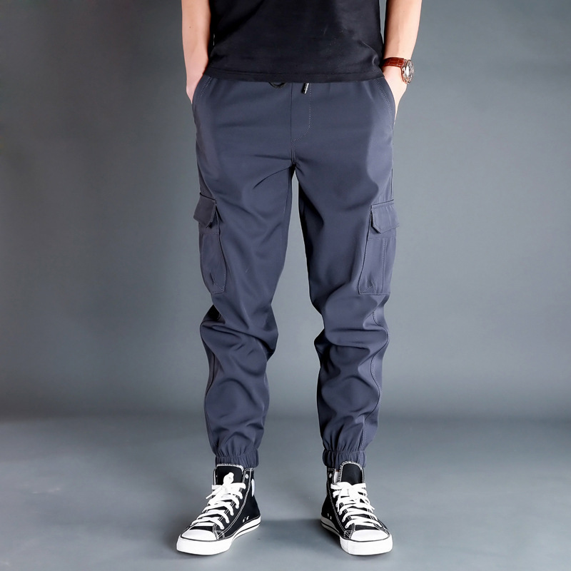 HMP-020 2024 Multi-pocket Overalls Men Spring and Autumn Thick Fashion Small Feet Pants Loose Casual Pants Men's Leg Pants