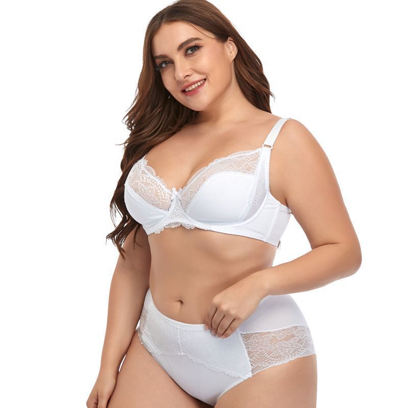 BS-2 New style plus size women's bra set with underwire lace rim thin moulded cup bra