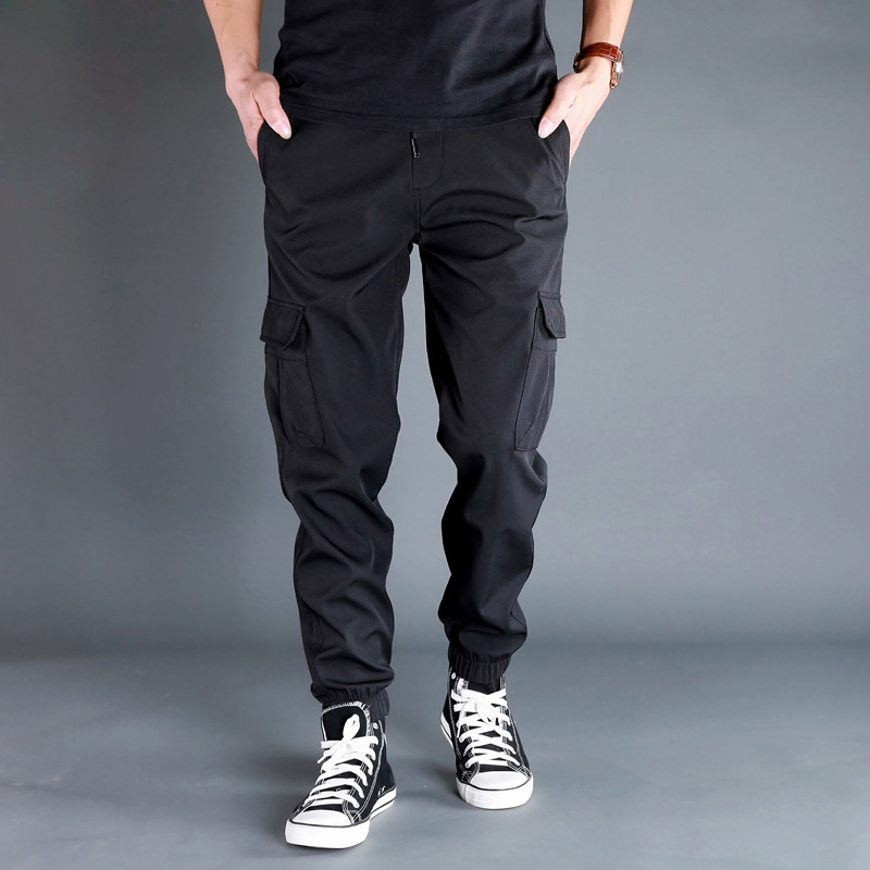 HMP-020 2024 Multi-pocket Overalls Men Spring and Autumn Thick Fashion Small Feet Pants Loose Casual Pants Men's Leg Pants