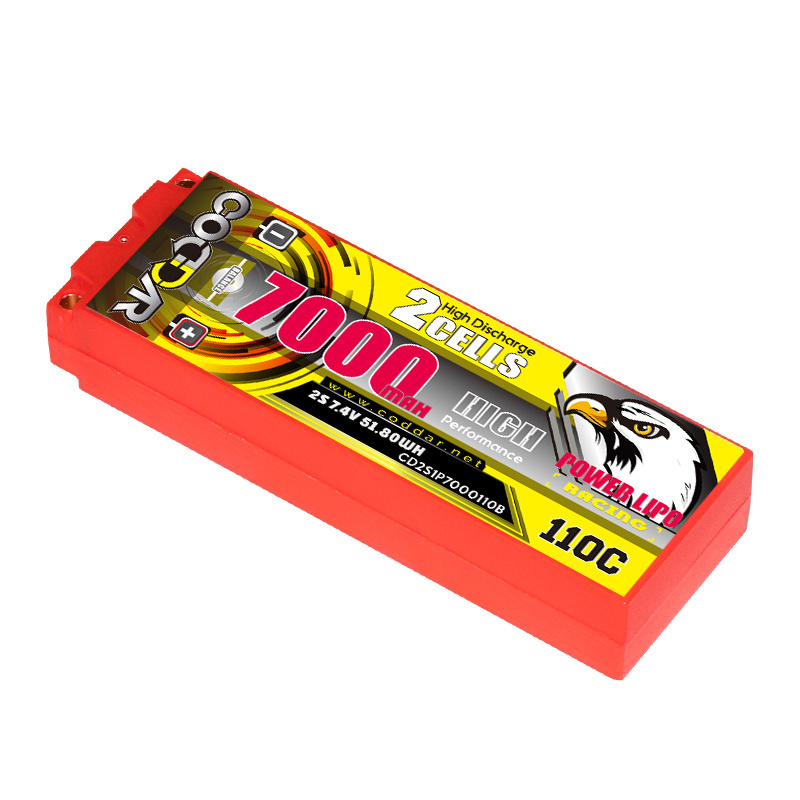 CODDAR 2S 7000MAH 7.4V 110C Hard Case 5mm Bullet Stick Pack 1/10 Scale RC Car Boat RC LiPo Battery Pack