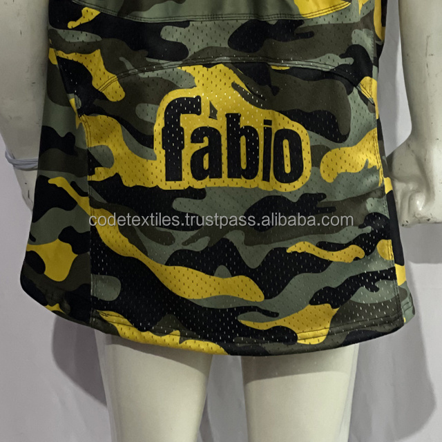 Wholesale Customized Youth Football Uniforms Custom Made Sublimated Black And Yellow Gold Camo American Football Jersey Uniform