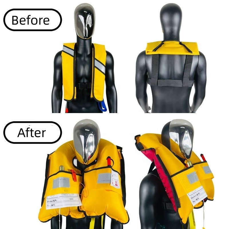 Automatic reflective stripe 150N inflatable life jacket swim vest