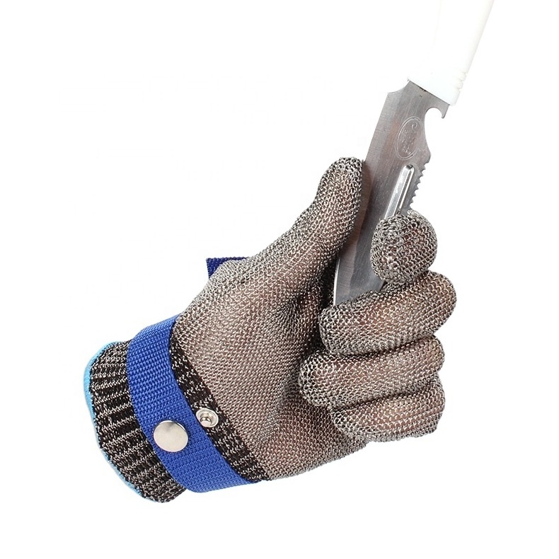 High performance Durable Rustproof Stainless Steel Cut Resistant for Butcher Cutting  Safety Tactical work Gloves men