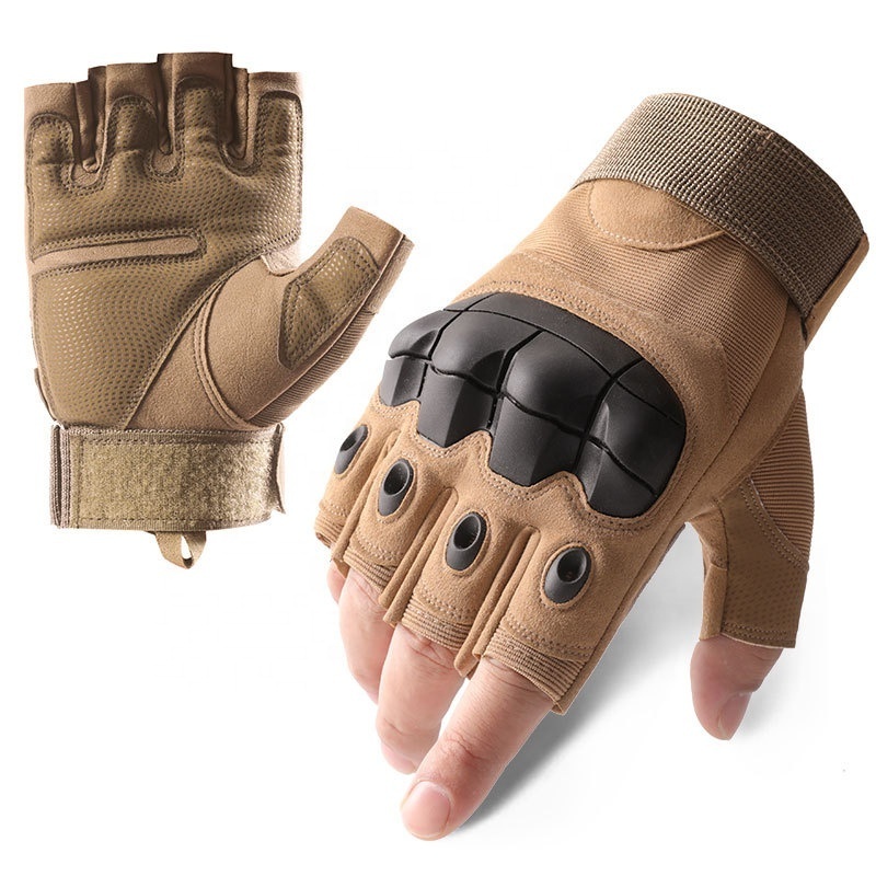 Hard Knuckle Cycling Half Finger Tactical Gloves Lightweight Fingerless work gloves men