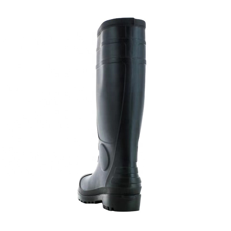 Black wholesale anti-hit Industry waterproof PVC High work safety rain boots Steel toecap steel Safety Rain Boots In Cheap Price