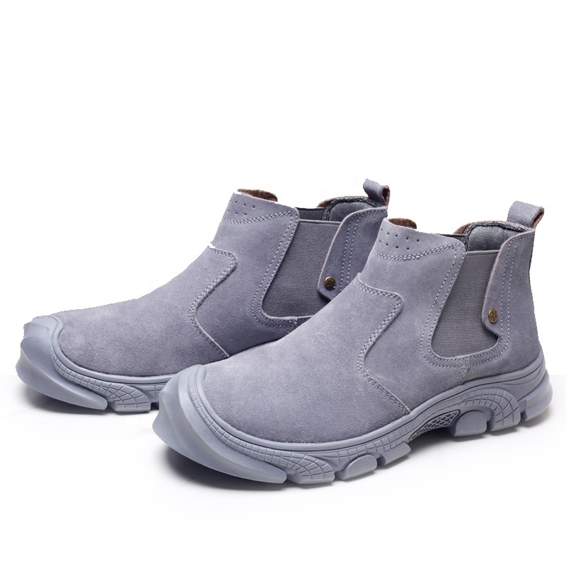 security boots Genuine cow leather safety footwear manufacturer function shoes high-density supplier for men without laces