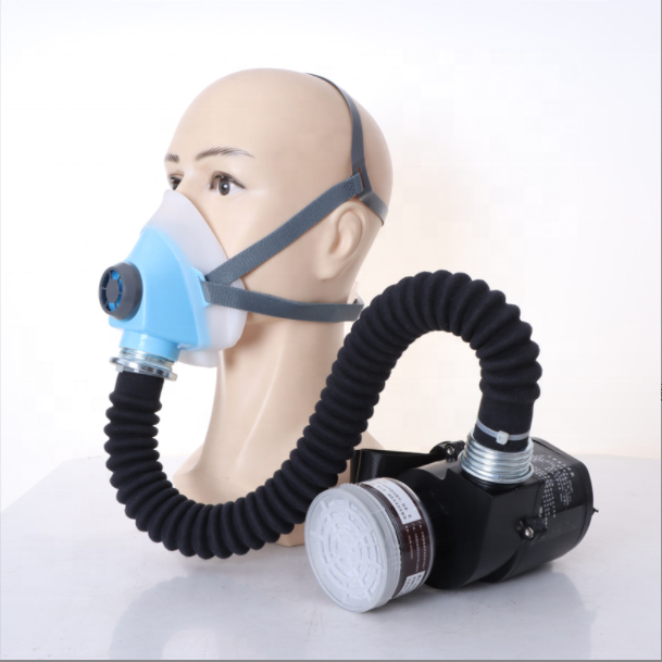 Electric air supply portable gas mask Protective Half face mask long tube respirator