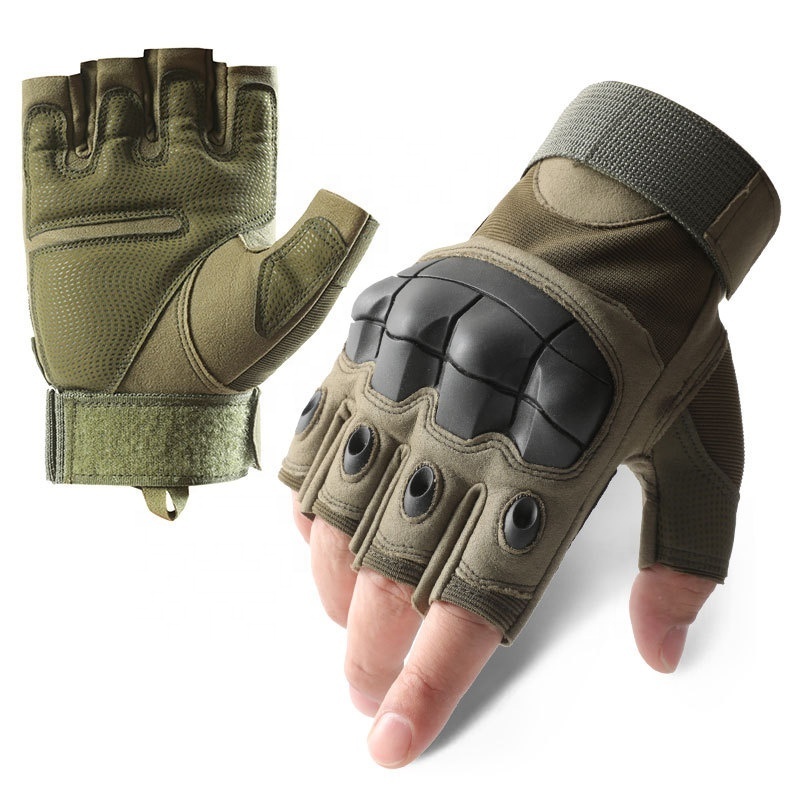 Hard Knuckle Cycling Half Finger Tactical Gloves Lightweight Fingerless work gloves men