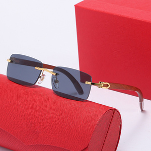 2024 new luxury brand Carteir Fashion Designer Sunglasses Men Wood Leg Sunglasses