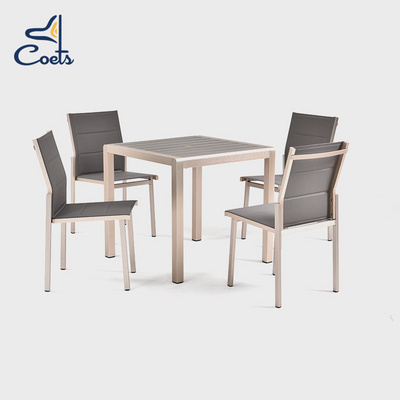 Coets Patio Garden Outdoor Furniture Restaurant Aluminum table chair with Umbrella Outdoor Dining Tables Set