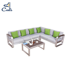 Coets degradable material Olefin cushion colorful L shape patio furniture set garden sofa set outdoor