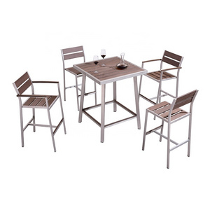 Restaurant Furniture Table And Chairs Anti-Decay Lounge Bar Furniture With Side Table