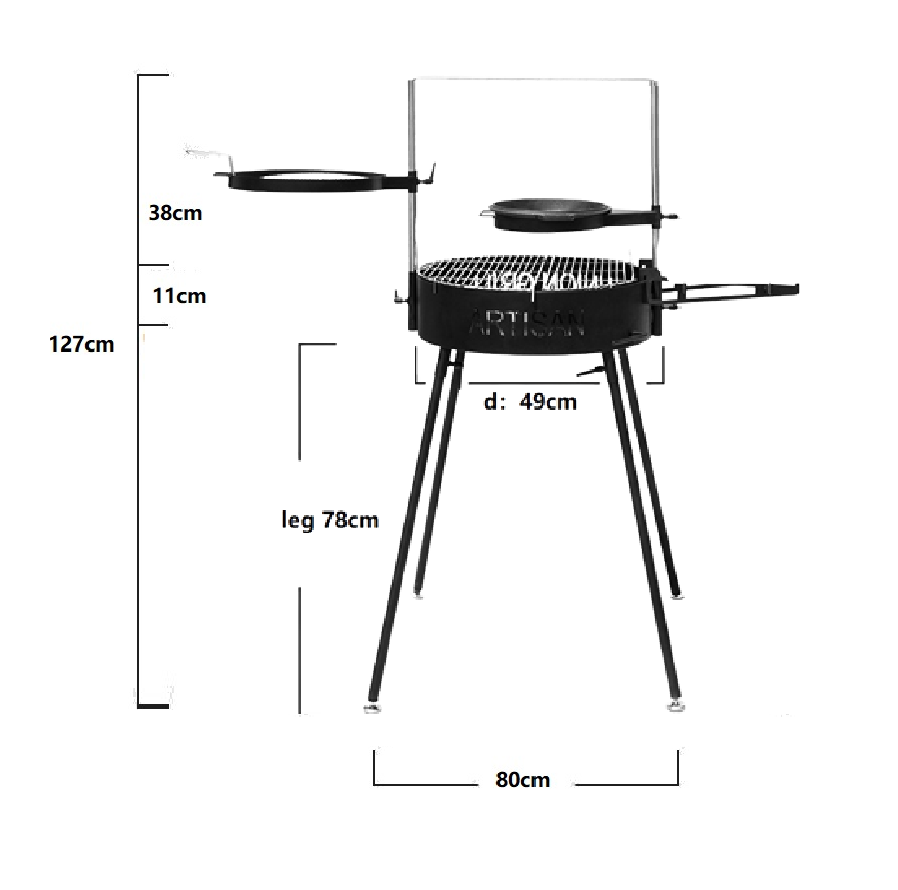 Good Quality grill Open Round  Fire Grill smart Steel Chimney Fire Pits