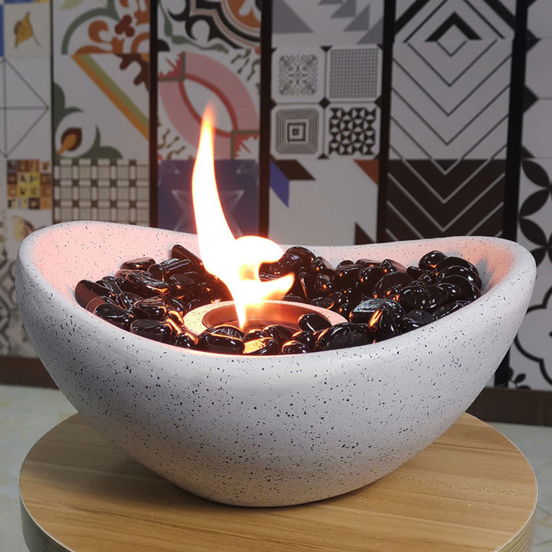 Bowl Outdoor Indoor Rubbing Outdoor Concrete Tabletop Alcohol Fireplace