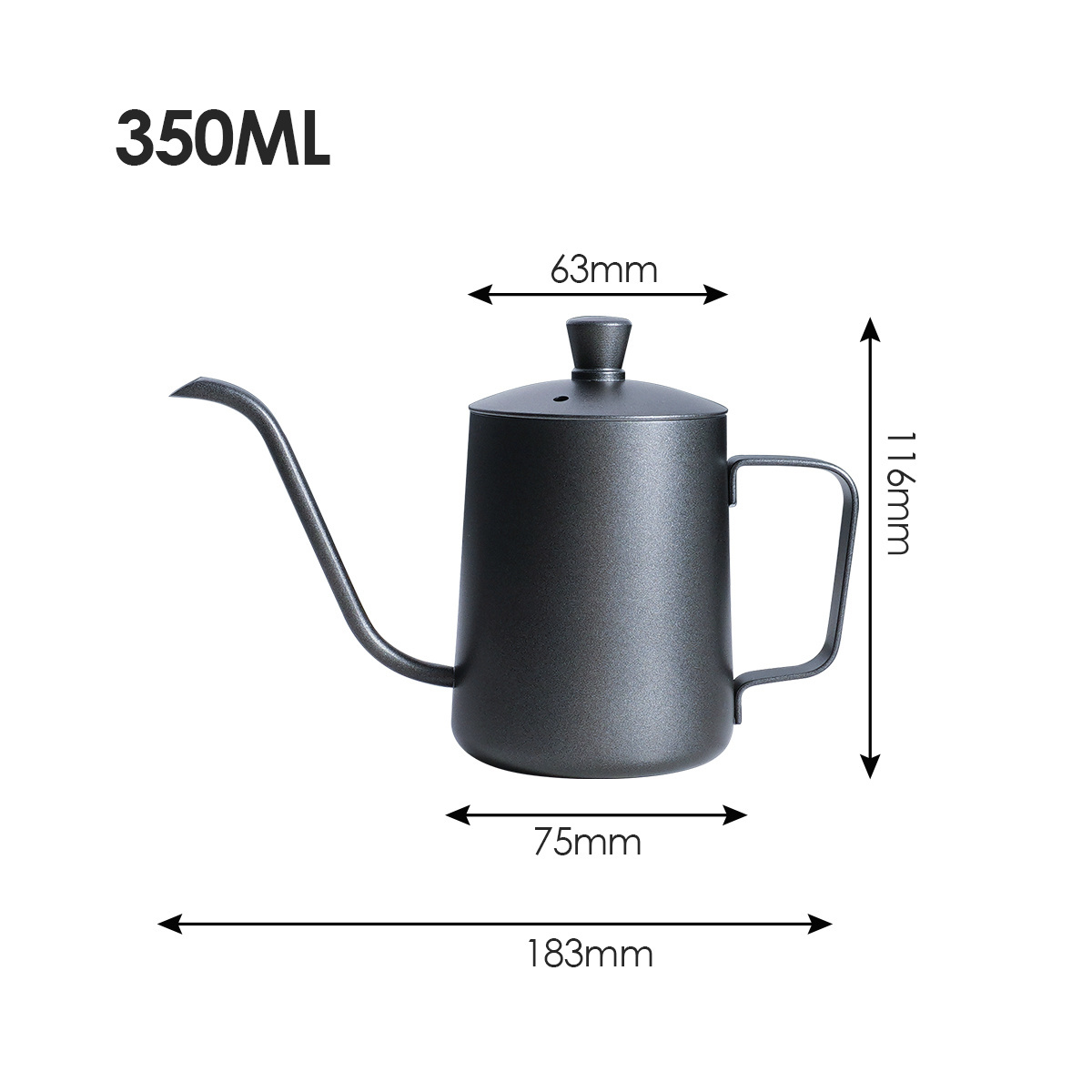 Manufacturer Custom Barista Coffee Maker Black Tea Pot Stainless Steel Camping Pour Over Gooseneck Kettle Brewing Coffee Pot