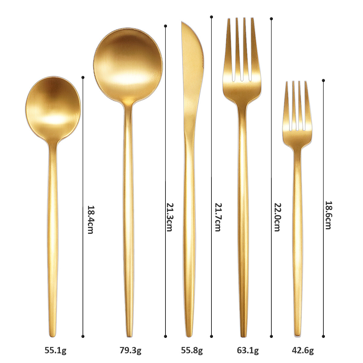 Portugal Gold Cutlery Luxury 18/10 Stainless Steel Dinner Knife Fork Spoon Set Silverware Flatware Set For Wedding