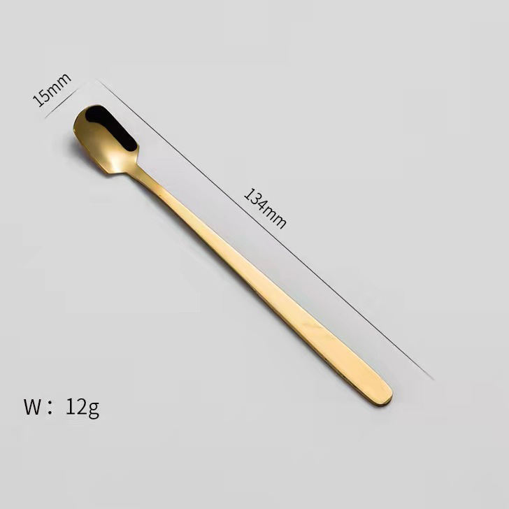 Creative Flatware Wedding Golden Stainless Steel Long Handle Cutlery Party Serving Ice CreamTea Cake Coffee Dessert Spoon