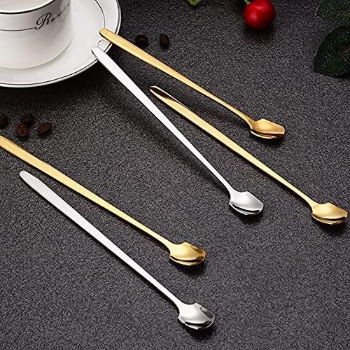 Creative Flatware Wedding Golden Stainless Steel Long Handle Cutlery Party Serving Ice CreamTea Cake Coffee Dessert Spoon