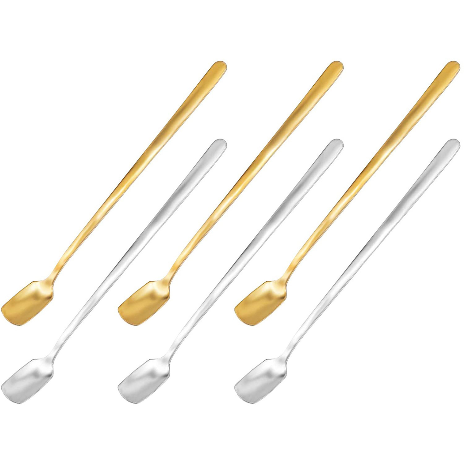 Creative Flatware Wedding Golden Stainless Steel Long Handle Cutlery Party Serving Ice CreamTea Cake Coffee Dessert Spoon