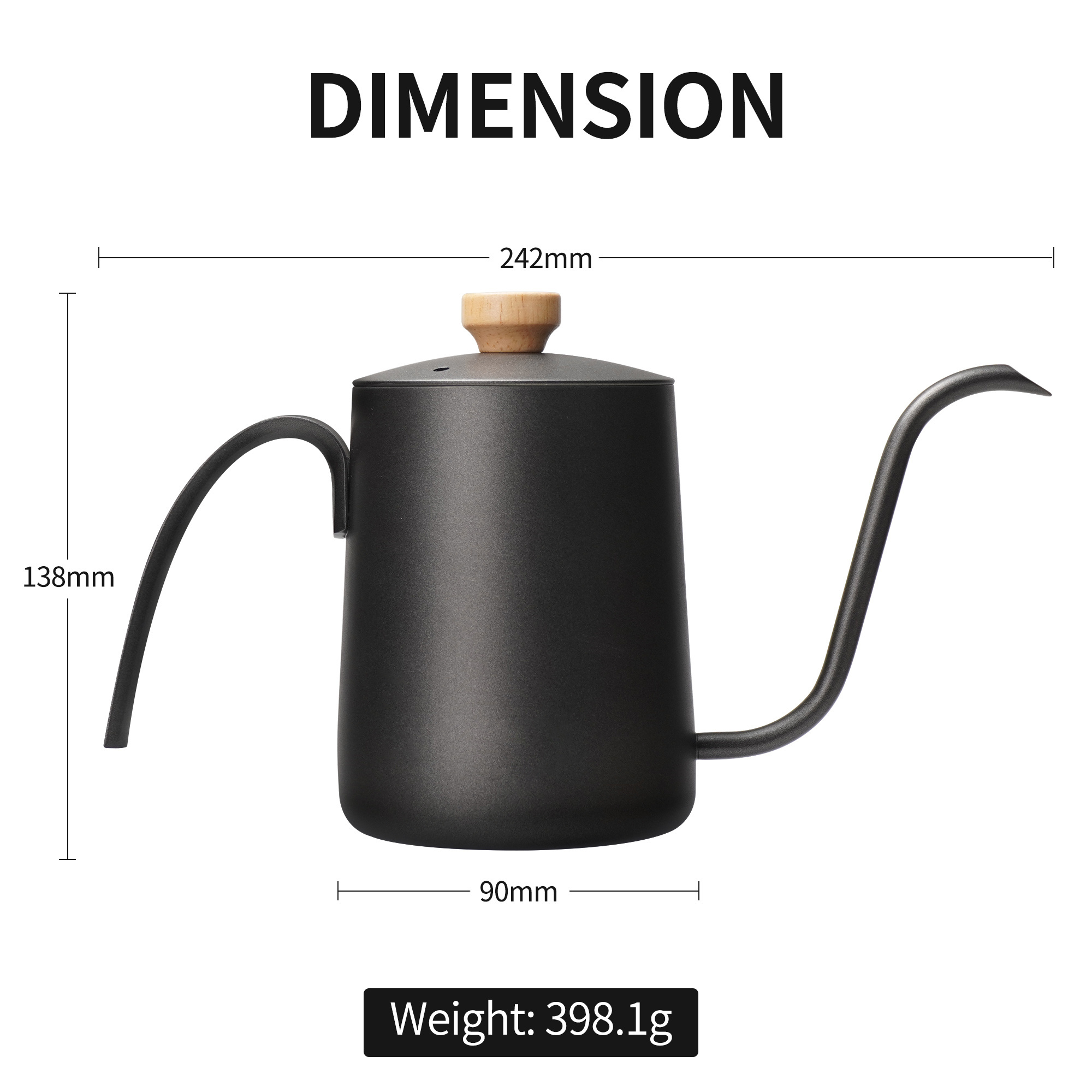 Custom Logo Color Barista Brewing Drip Pour Over Coffee Tea Kettle Stainless Steel Camping Gooseneck Coffee Pot