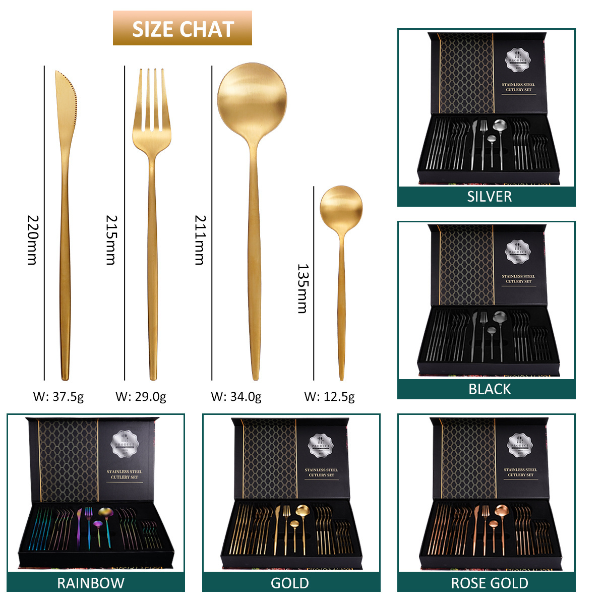 High Quality Hotel Party Wedding Gold Silverware Stainless Steel Polish 24 Pcs Flatware Knife Spoon Fork Portuguese Cutlery Set