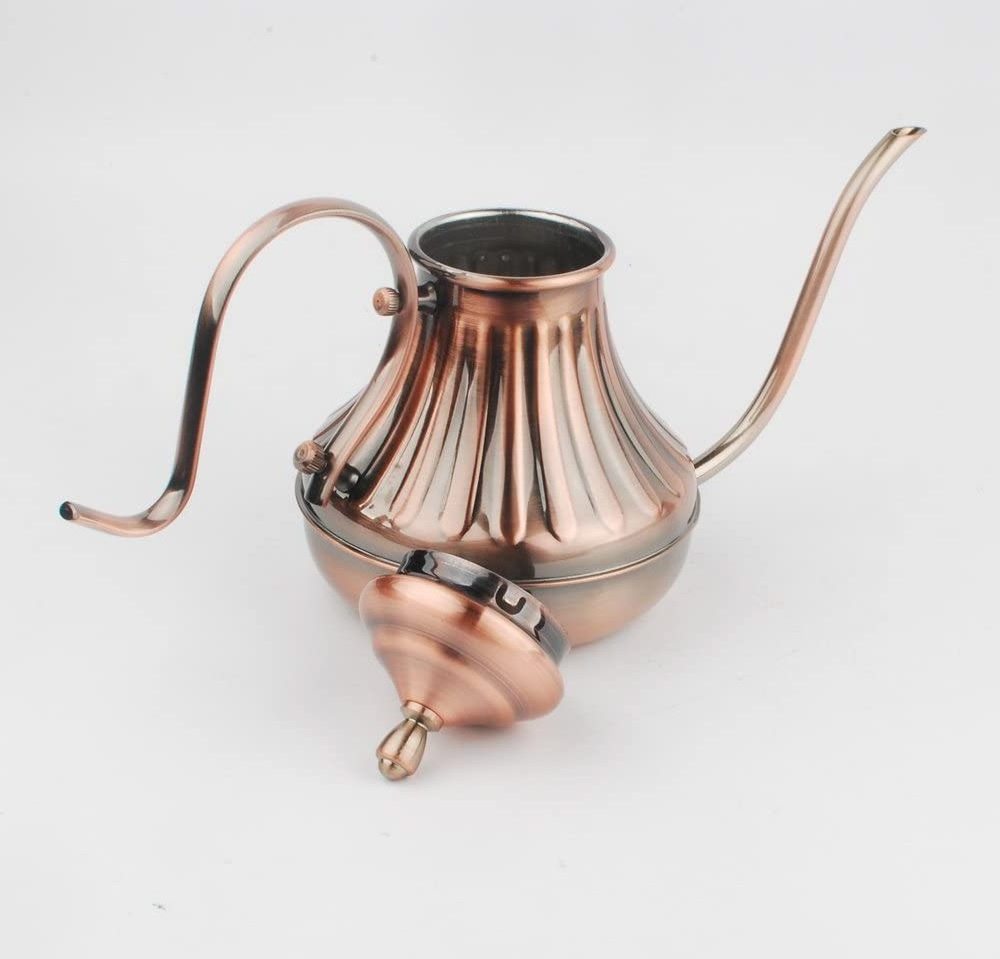 650ML Brewing Espresso Coffee Drip Pot Copper 304 Stainless Steel Narrow Spout Gooseneck Pour Over Coffee Kettle