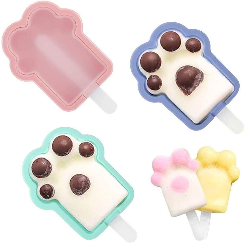 New Arrivals Non Stick Kitchen Tools Reusable Ice Cream Maker Silicon Popsicle Container Novelty Chocolate Cat Ice Cream Mold