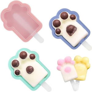 New Arrivals Non Stick Kitchen Tools Reusable Ice Cream Maker Silicon Popsicle Container Novelty Chocolate Cat Ice Cream Mold