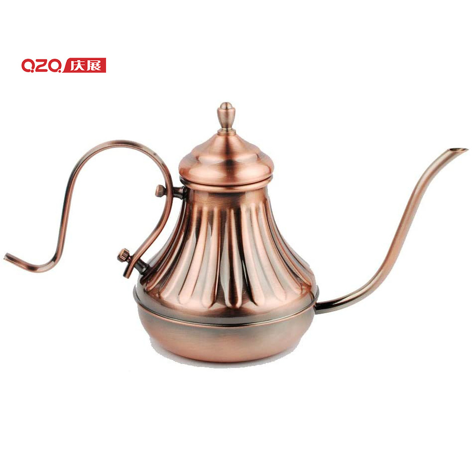 650ML Brewing Espresso Coffee Drip Pot Copper 304 Stainless Steel Narrow Spout Gooseneck Pour Over Coffee Kettle