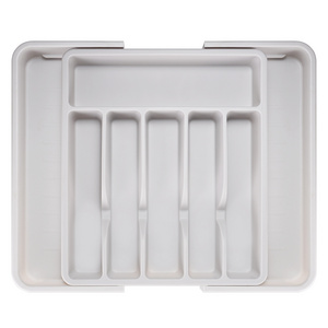 New Arrival Flatware Organizer Expandable Drawer Silverware Storage Tray Plastic Organizer Tray For Cutlery