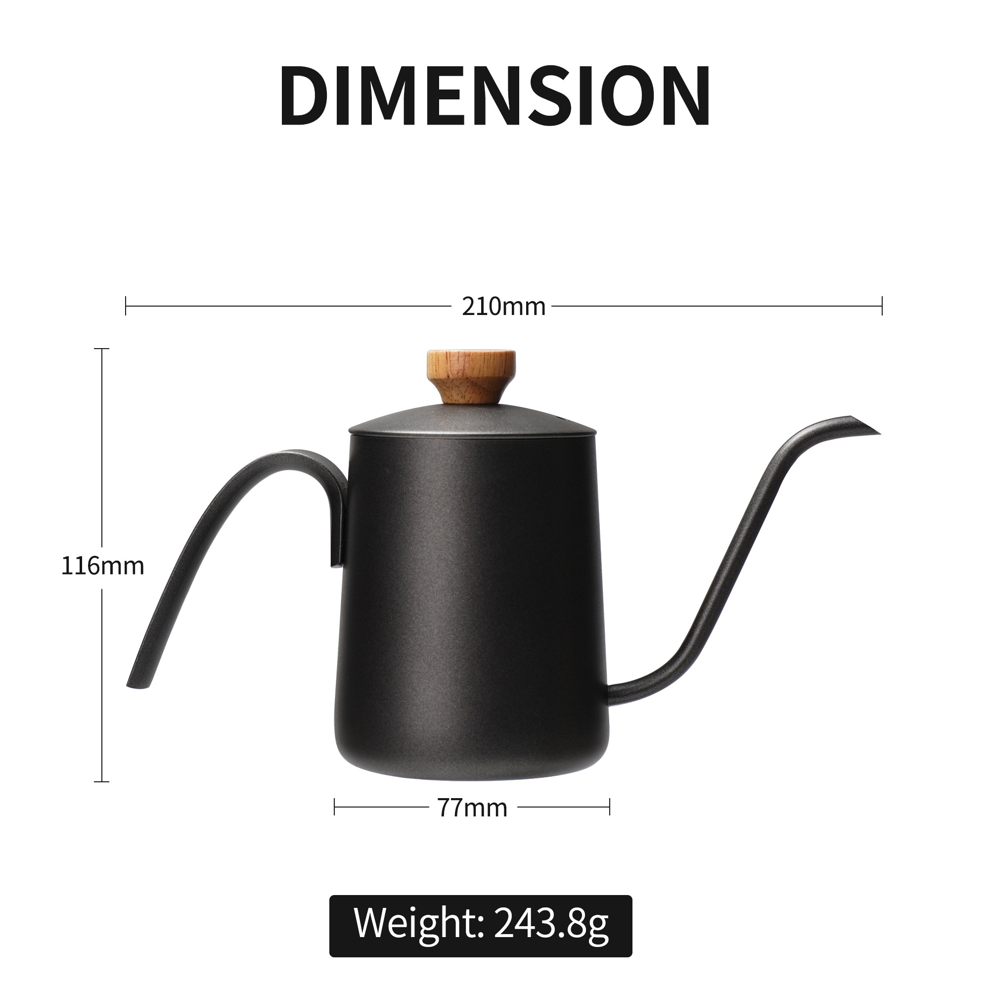 Custom Logo Color Barista Brewing Drip Pour Over Coffee Tea Kettle Stainless Steel Camping Gooseneck Coffee Pot