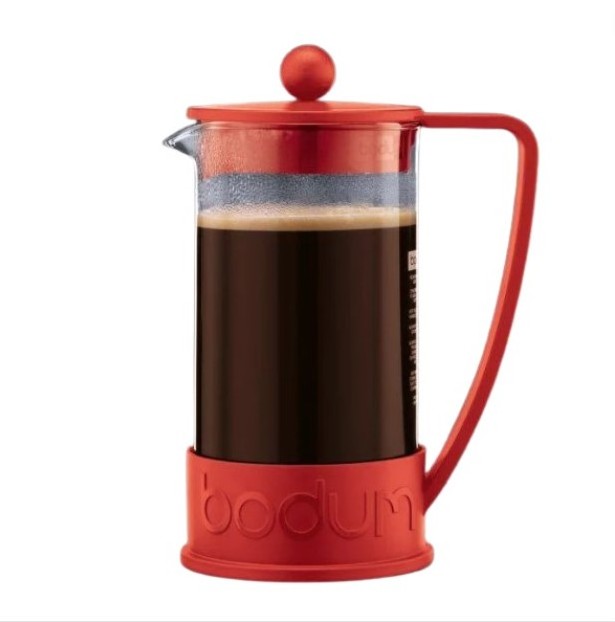 Premium Bodum Brazil French Press Coffee Maker 3/8/12 Cups Red Heat Resistant Permanent Filter Cafetiere