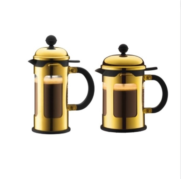 Premium Bodum Chambord French Press Coffee Maker 3/4/8 Cups Gold Stainless Steel Heat Resistant Permanent Filter Cafetiere