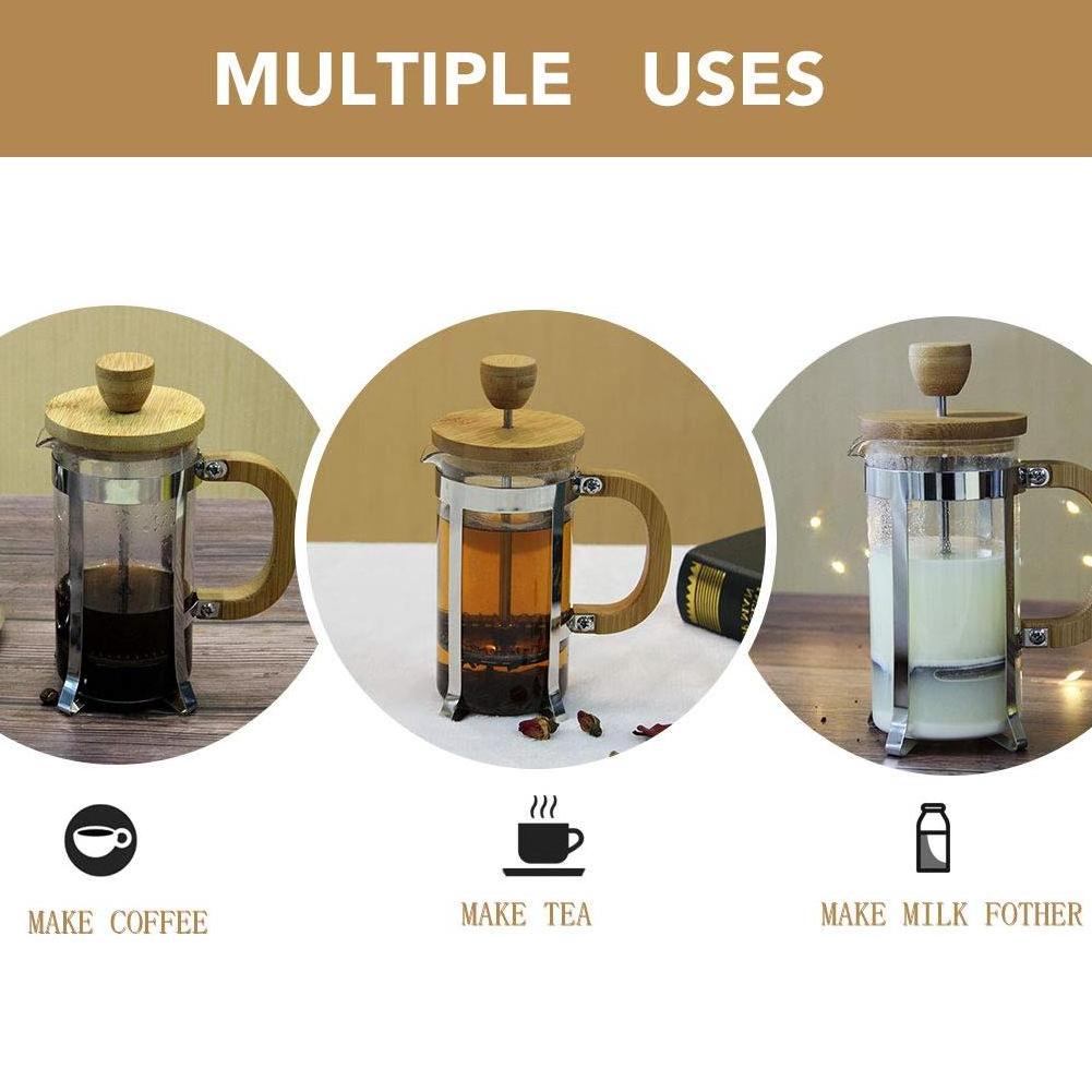 Pots Cafetera de Prensa Francesa Espresso Kit Aus Edelstahl Release Double Wall 600ml Glass Coffee Maker French Press for Coffee