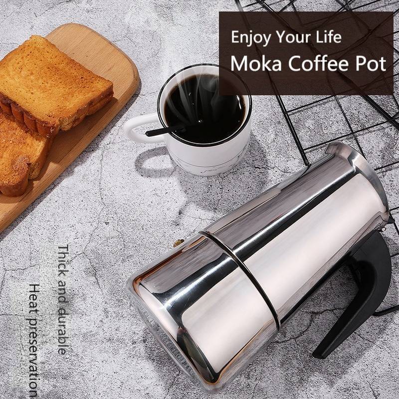 Factory Price Espresso 2/4/6/9 Cup Bialetti High Quality 304 Stainless Steel Moka Coffee Makers Pot for South Korea