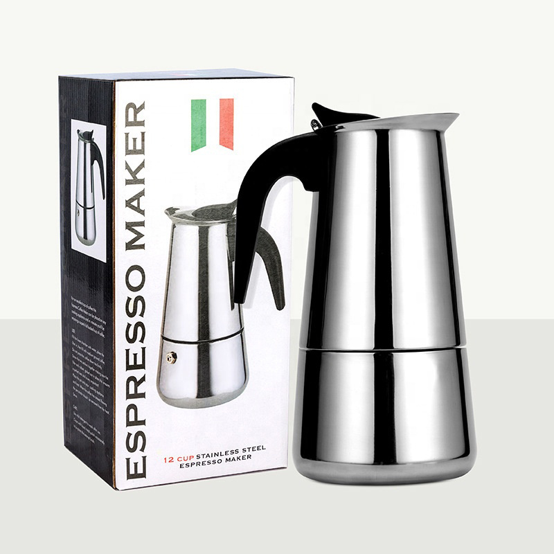 On Stock Original Italian Stovetop Bialetti High Quality Espresso Cup 304 Stainless Steel Coffee Makers Moka Coffee Pot