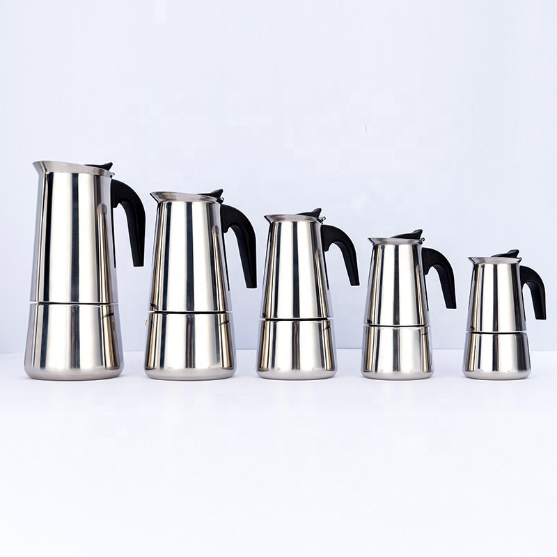 On Stock Original Italian Stovetop Bialetti High Quality Espresso Cup 304 Stainless Steel Coffee Makers Moka Coffee Pot