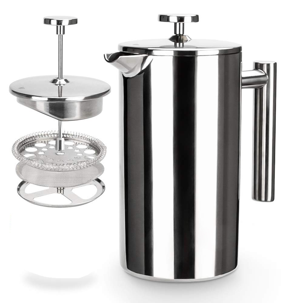 Popular Double Wall Tose Bialetti Portable Rose Gold Stove Top Maker Cafetiere Inox with Cup Coffee Mug French Press