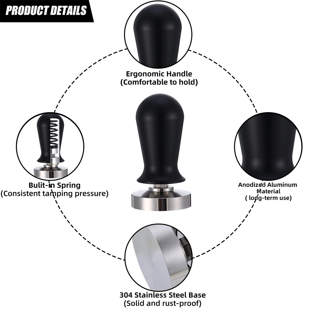 Yoshan 51 53 58MM Stain Less Stainless Tampers Barista Set Cafetera Expresso Maker Manual Coffee Espresso Tamper