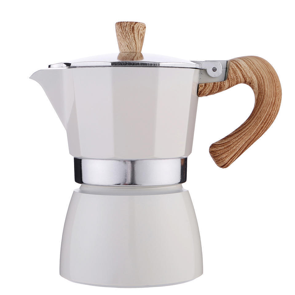 Yoshan Stovetop Coffee Maker 4 Cups Diamond Shape Metal Aluminum Moka Pot for Europe