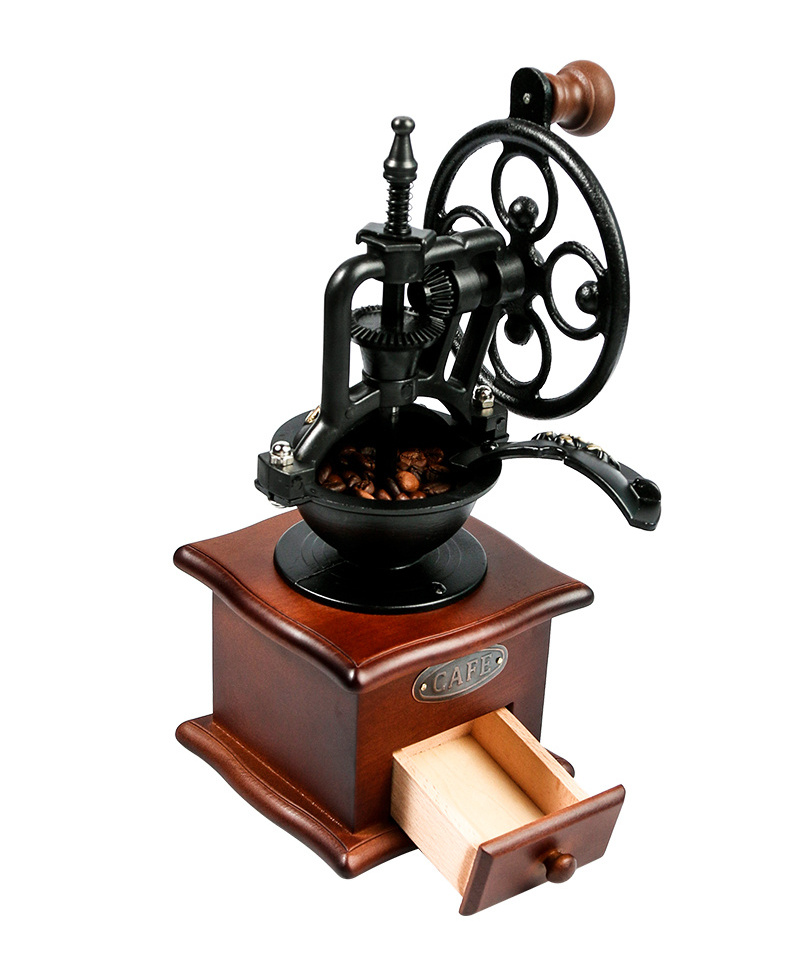 Retro Manual Coffee Grinder for Ceramic Grinding Core Wooden Hand Coffee Maker Machine BM139