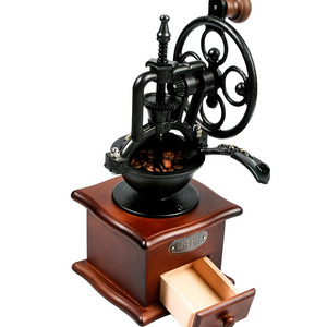 Retro Manual Coffee Grinder for Ceramic Grinding Core Wooden Hand Coffee Maker Machine BM139