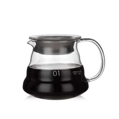 Ecocoffee V shape Pour Over Glass Range Coffee Server 360ml 600ml 800ml Carafe Drip Coffee Pot